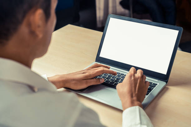 istock Business person worker uses a laptop computer. 1201074582