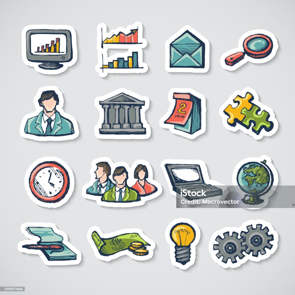 Infographic Stickers Stock Illustration - Download Image Now - Doodle ...