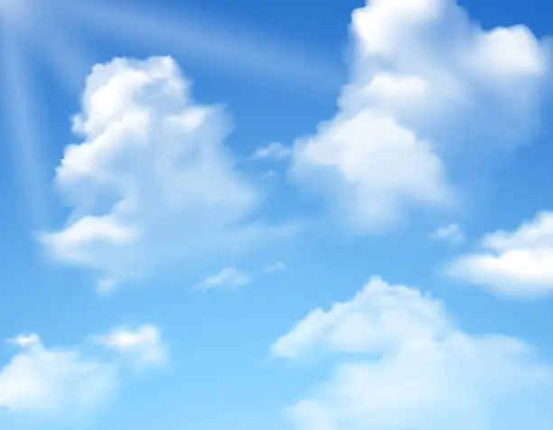 Vector illustration of sky with clouds
