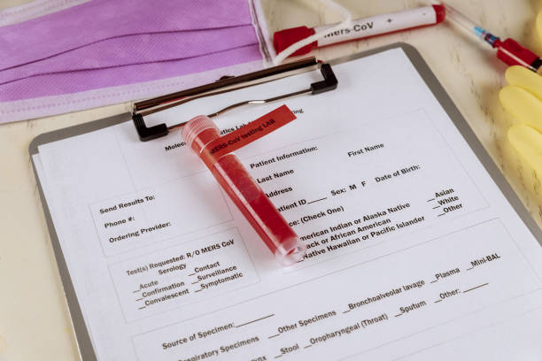 istock MERS CoV Middle East respiratory syndrome coronavirus with blood sample 1201079183