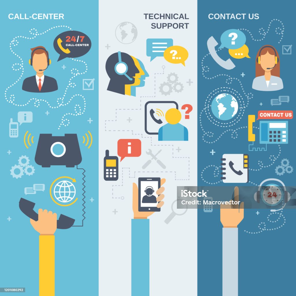 Support Center Background Support Call Center Banner Stock Illustration - Download Image Now ...