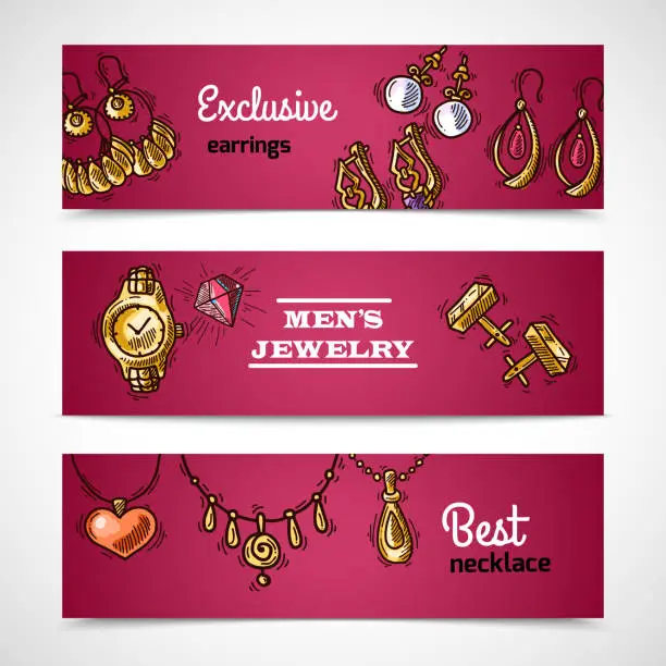 Vector illustration of jewelry cards