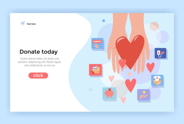 Donation concept illustration. Donation concept illustration, perfect for web design, banner, mobile app, landing page, vector flat design donors choose stock illustrations