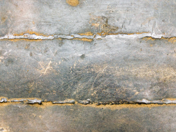 texture of rusty iron with welded seams