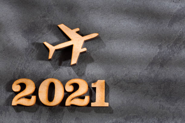 istock Savings for travel 2021 - Savings concept. Top view 1201084499