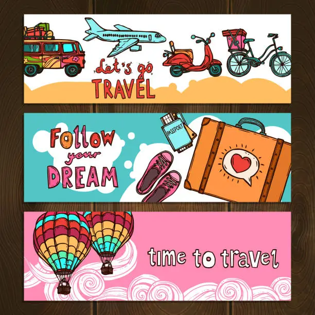 Vector illustration of travel banners