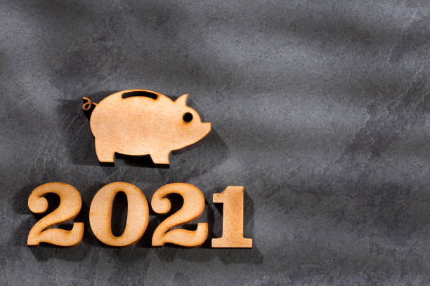 istock Budget for the year 2021 - Savings concept. Top view. 1201084663