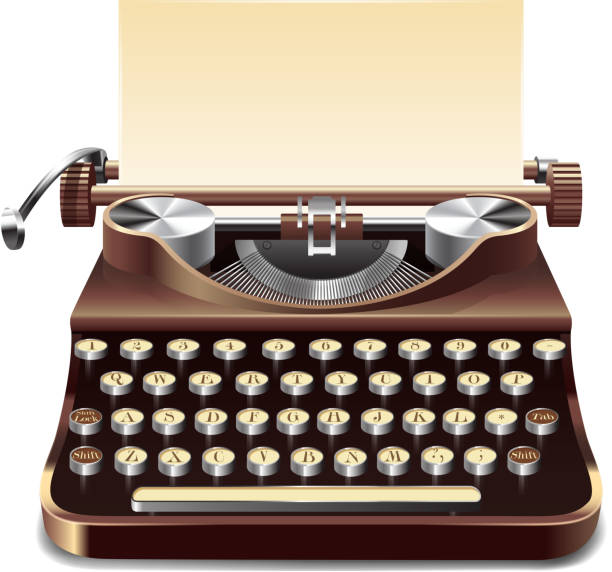 машинку - typewriter retro revival old fashioned journalist stock illustrations