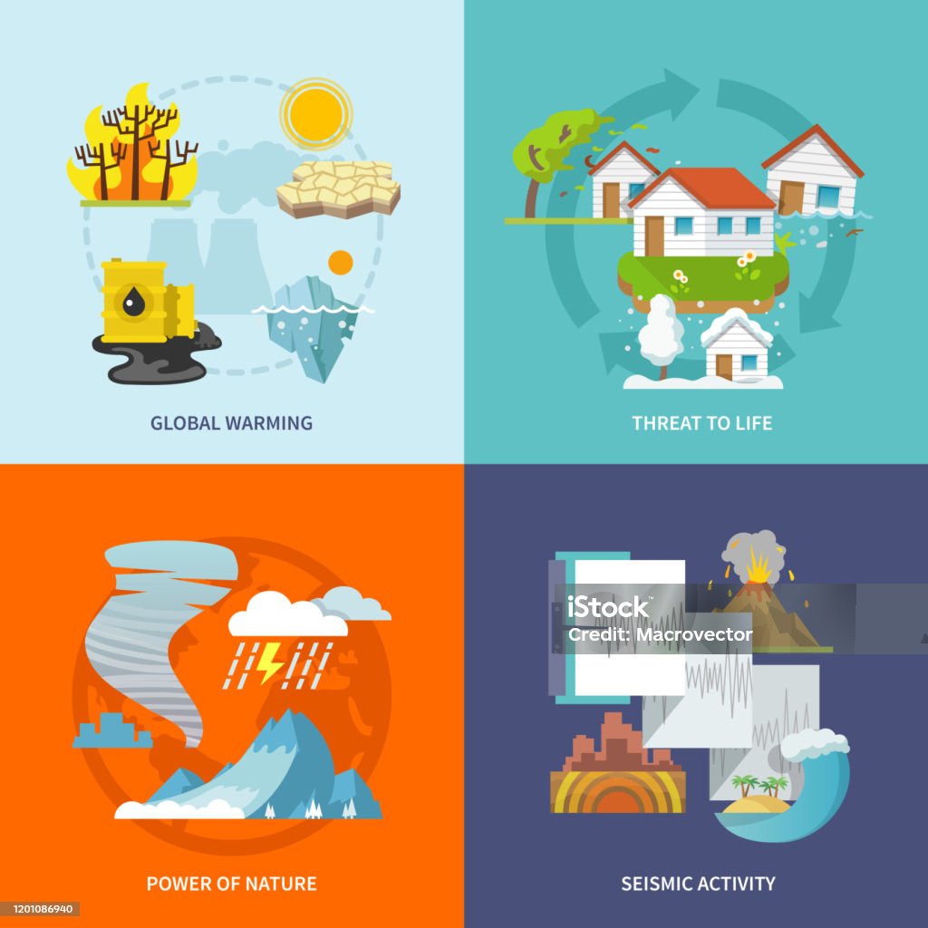 Disasters Visual Natural Disaster Flat Stock Illustration - Download Image Now ...