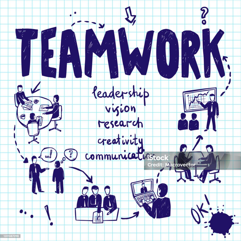 Simple Teamwork Design Teamwork Design Concept 2 Stock Illustration - Download Image Now ...