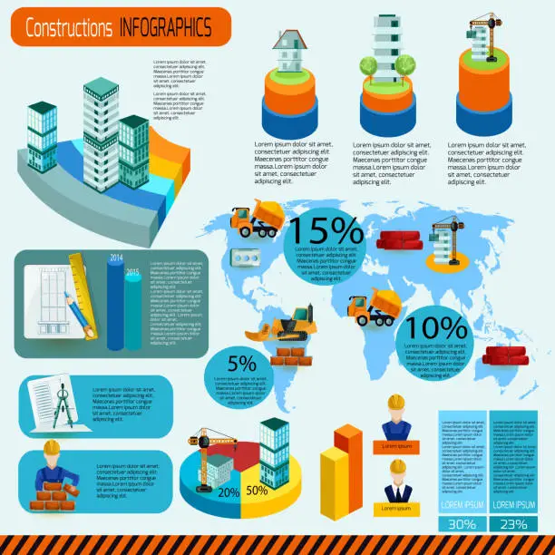 Vector illustration of construction infographics 1