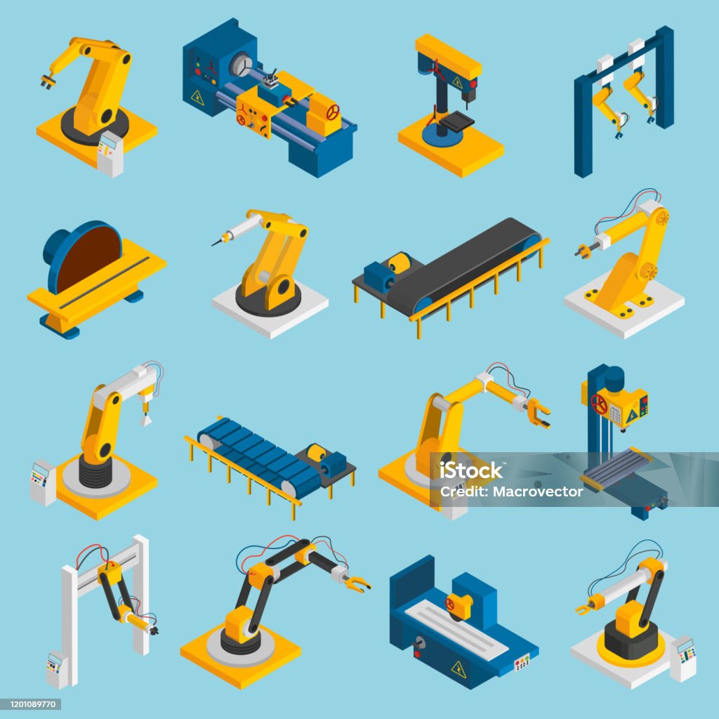 Machine Part Isometric Isometric Industrial Machines Stock Illustration - Download Image Now ...
