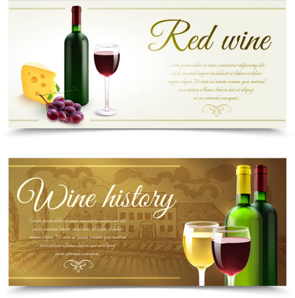 banery wina z serem - cheese wine white background grape stock illustrations