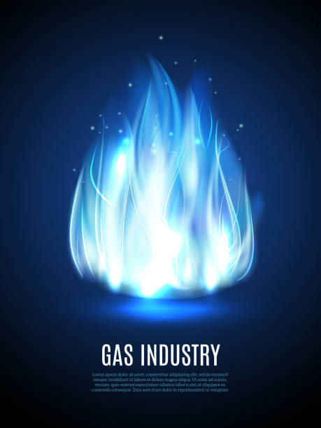 ilustrações de stock, clip art, desenhos animados e ícones de blue flame - blue flame natural gas fireplace