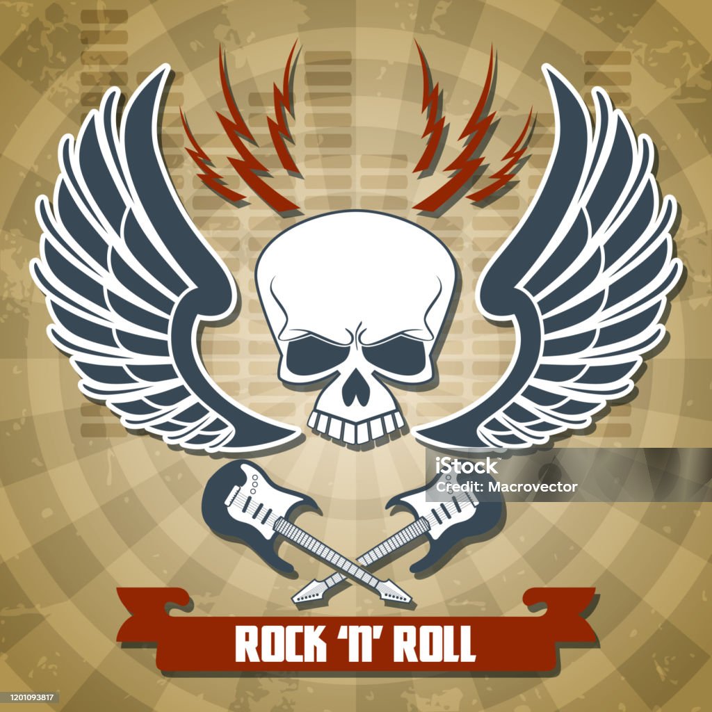 Retro Rocker Graphics Retro Rock Background Stock Illustration - Download Image Now ...