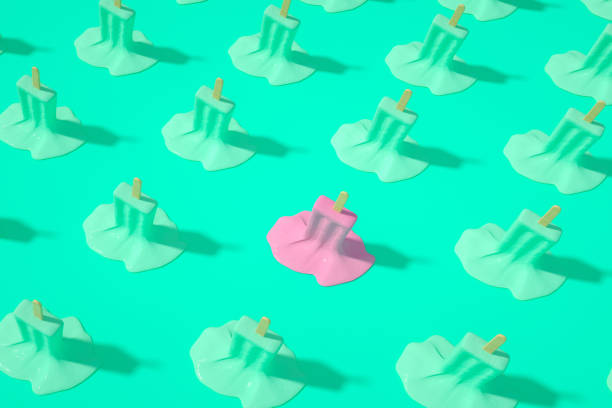 istock Melting Ice cream stick, Popsicle, Minimal summer concept. 1201094324