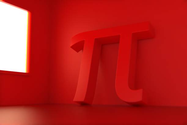 pi nr. mathematisches symbol. 3d render-illustration - decimal point science mathematics business stock-fotos und bilder