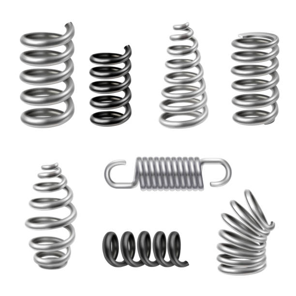 リアルな金属ばね - springs spiral flexibility metal点のイラスト素材／クリップアート素材／マンガ素材／アイコン素材