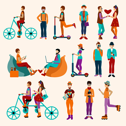 Hipster People Flat Stock Illustration - Download Image Now - Adult ...
