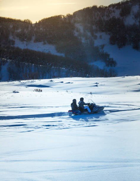 istock Driving snowmobile in Colorado, USA 1201102298