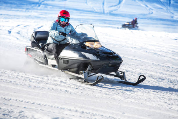istock Driving snowmobile in Colorado, USA 1201102569