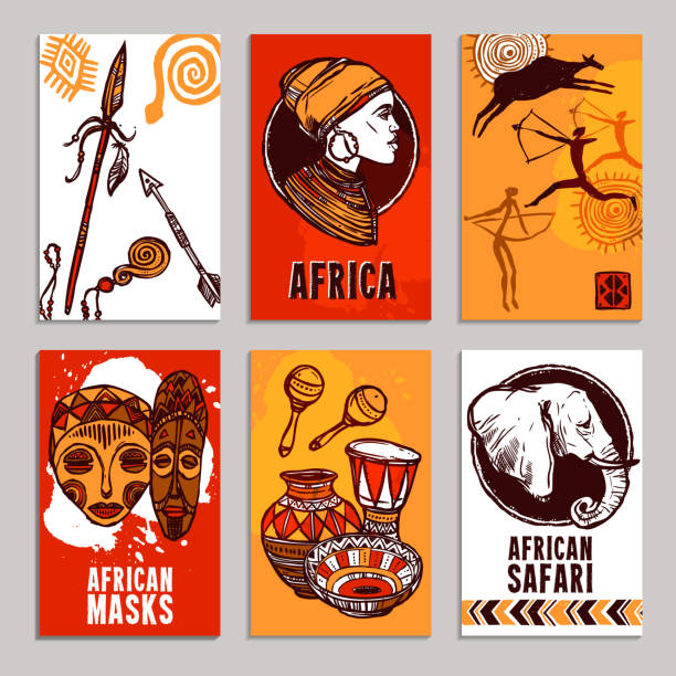 ilustrações de stock, clip art, desenhos animados e ícones de africa banners - lion africa safari south africa
