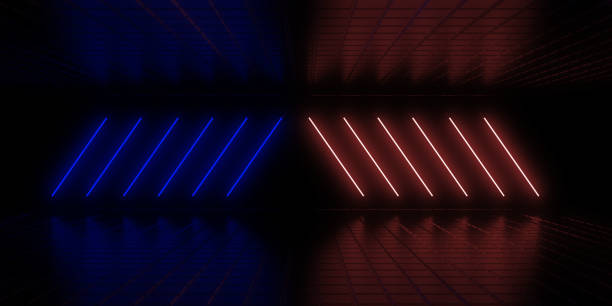 istock 3D abstract background with neon lights. 3d illustration 1201103909