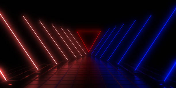 istock 3D abstract background with neon lights. 3d illustration 1201103912