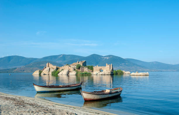 istock Fishing boats with ruins on Lake Bafa 1201105182