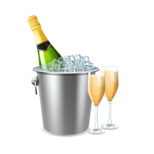 istock champagne bottle in ice bucket and glasses 1201106034