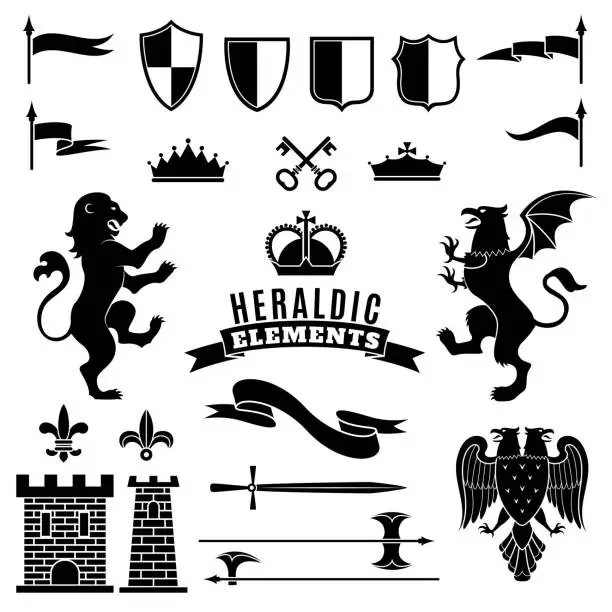 Medieval Emblems Lettering Kostenlose medieval heraldry elements heraldic emblems and some of the ...