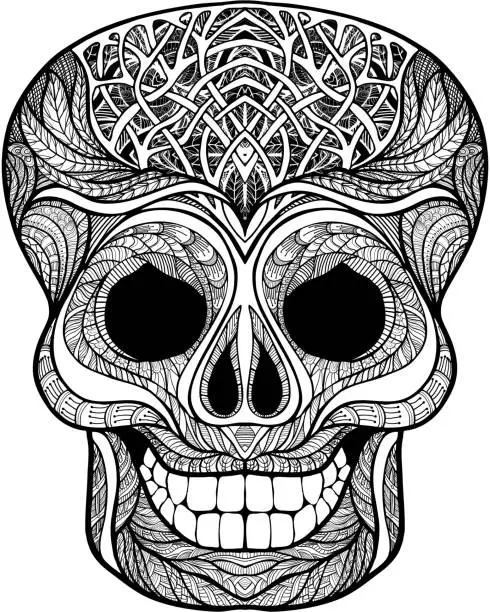 Vector illustration of decorative skull