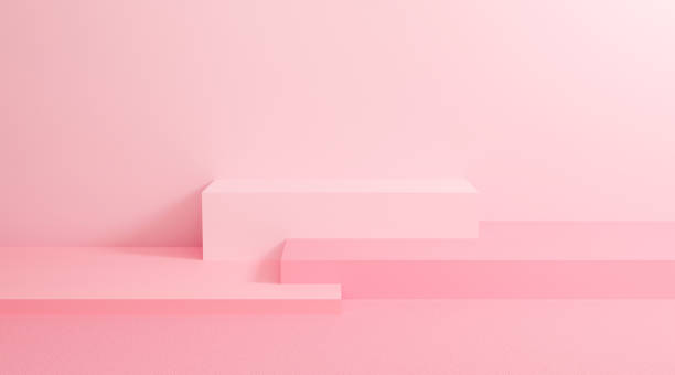 istock Abstract pastel on wall background with geometric shape. 3d render design for display product on website. Podium in pink scene concept. Platforms for presentation and mock up. Creative idea minimal. 1201109329
