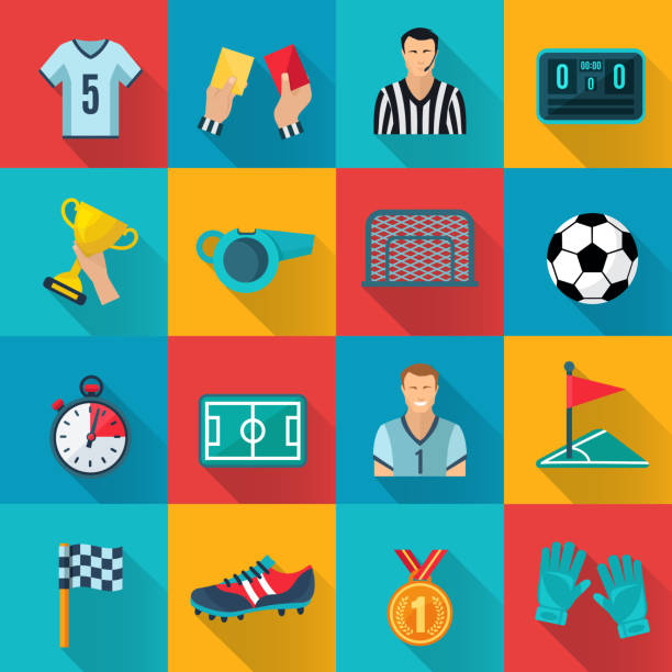フラットアイコンサッカー - mobile phone soccer symbol internet点のイラスト素材／クリップアート素材／マンガ素材／アイコン素材