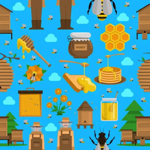 Vector illustration of honey pattern