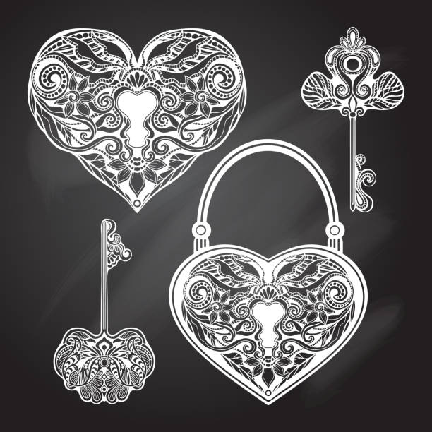 107 Heart Lock Tattoo Illustrations & Clip Art - iStock