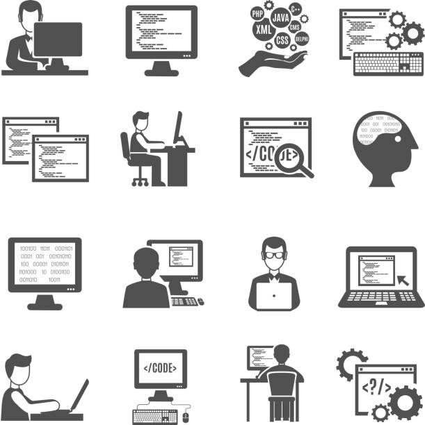 30+ Computer Programer Icons Stock Illustrations, Royalty-Free Vector ...