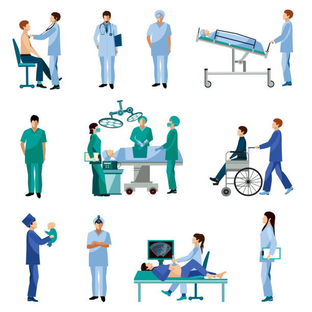 ilustrações de stock, clip art, desenhos animados e ícones de medical people icons - cirurgia