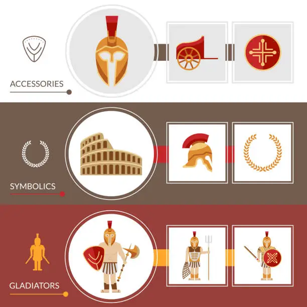 Vector illustration of gladiator banners