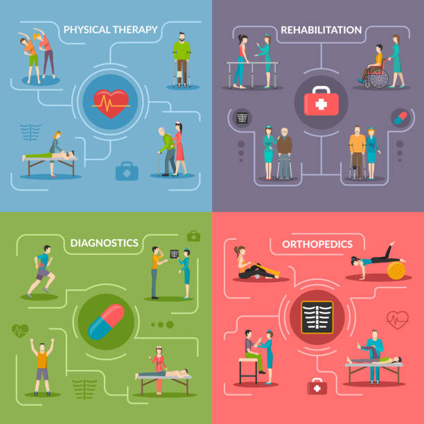 физиотерапия реабилибилизация 2x2 - physical therapy symbol massaging computer icon stock illustrations