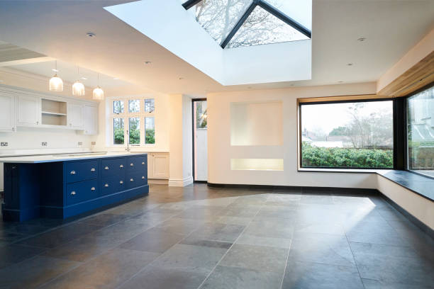 open plan extension new kitchen extension skylight stock pictures, royalty-free photos & images