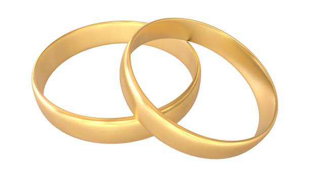 istock Wedding rings isolated on white background, 3D-rendering 1201121743