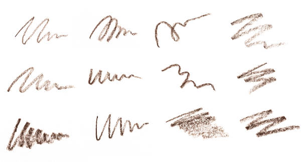 Set of Brow or eye  Liner Pencil Squiggles isolated on white background