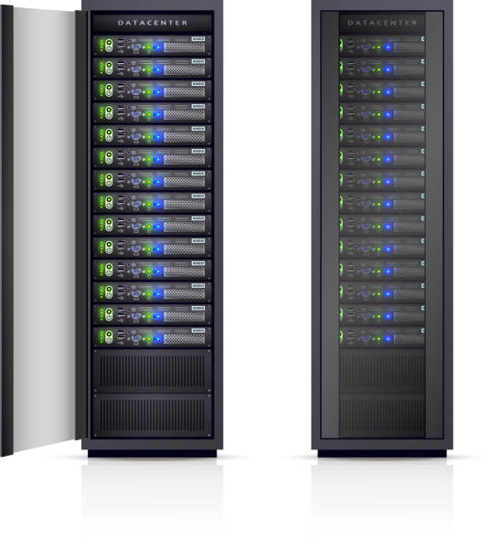 dash stemning Mælkehvid Server Racks Realistic Stock Illustration - Download Image Now - Network  Server, Cabinet, Rack - iStock