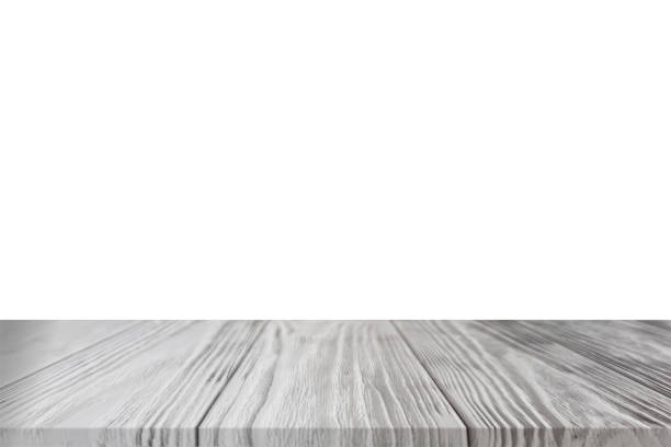 istock 3D rendering,wooden top table on isolated white blackgroud 1201123237