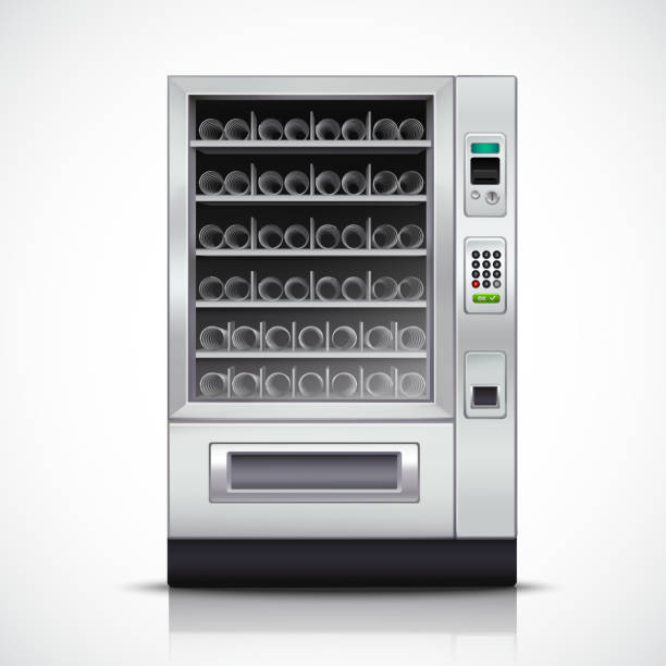 ilustrações, clipart, desenhos animados e ícones de máquina de venda automática realista - vending machine machine coin operated convenience