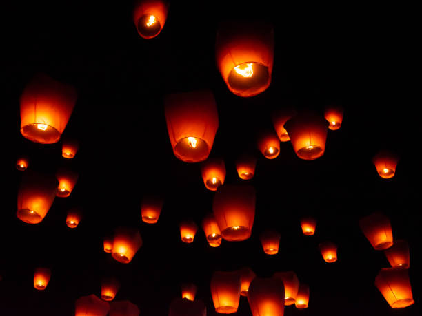 istock Paper lanterns at sky lantern festival, Pingxi, Taiwan 1201126656