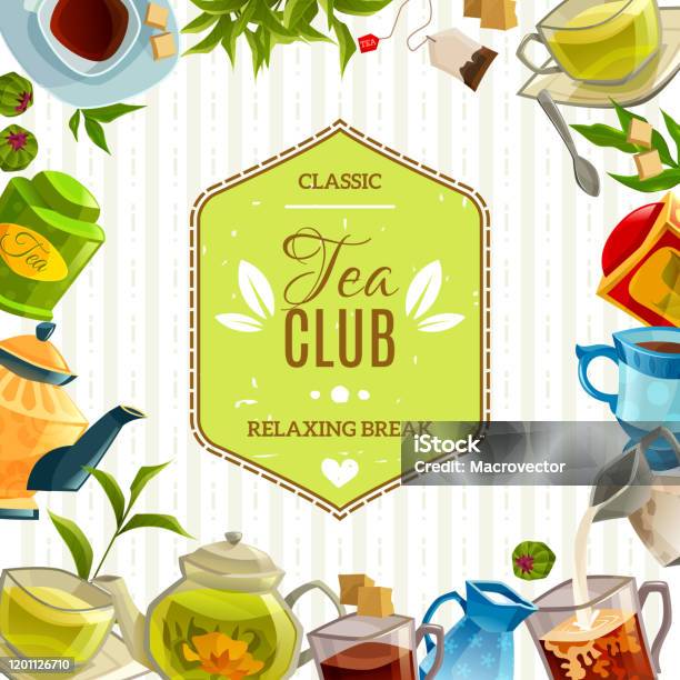 Blue Tea Poster Tea Poster Stock Illustration - Download Image Now - Art, Bag, Blue ...