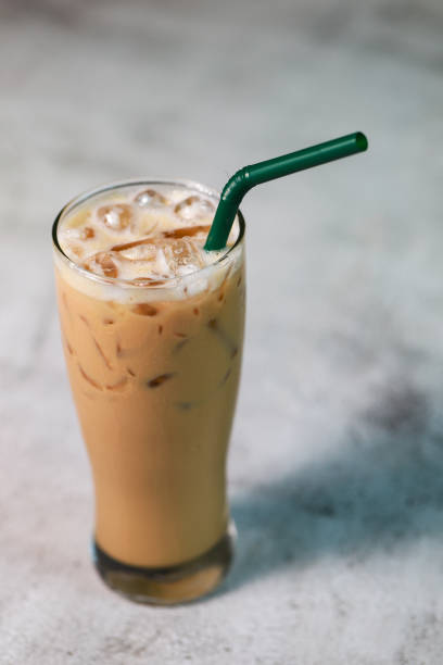 istock Latte ice coffee in the glass 1201126742
