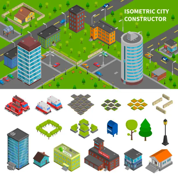 Vector illustration of city constructor